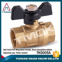 TMOK 1 &#39;&#39; Brass Ball Vave mango de mariposa de aluminio negro -WOG600 BSPP Feamel